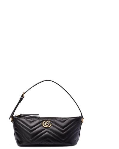 Gucci `Gg Marmont` Small Shoulder Bag - Black