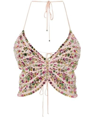 Blumarine Embroidered Butterfly Top - Multicolor
