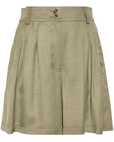 Golden Goose Pleated Twill Shorts - Green