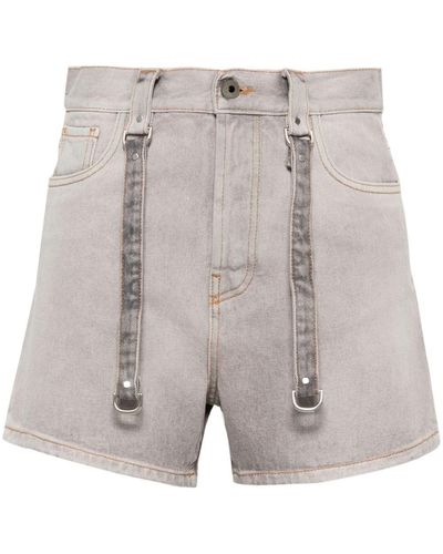 Off-White c/o Virgil Abloh Laundry Denim Shorts - Gray
