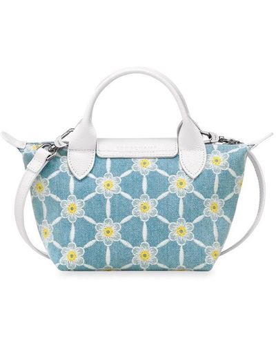 Longchamp `Le Pliage Marguerites` Extra Small Handbag - Blu