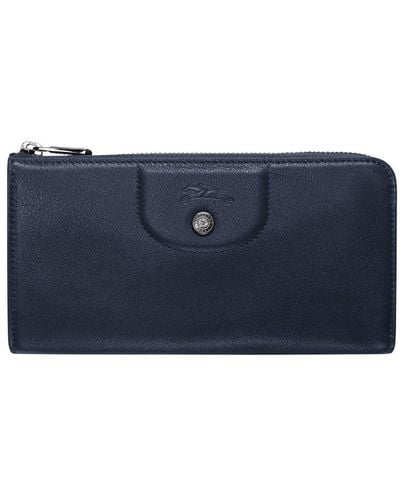 Longchamp Le Pliage Cuir Wallet - Blue
