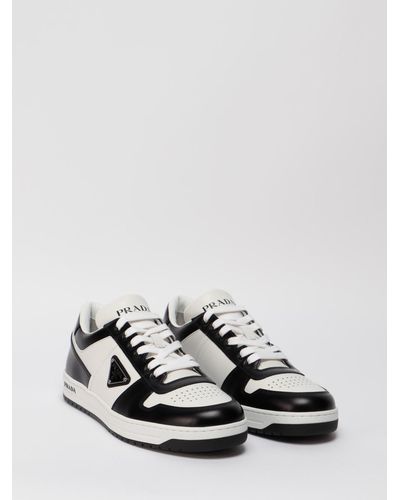 Prada Sneaker bassa holiday in pelle bianca/nera - Bianco