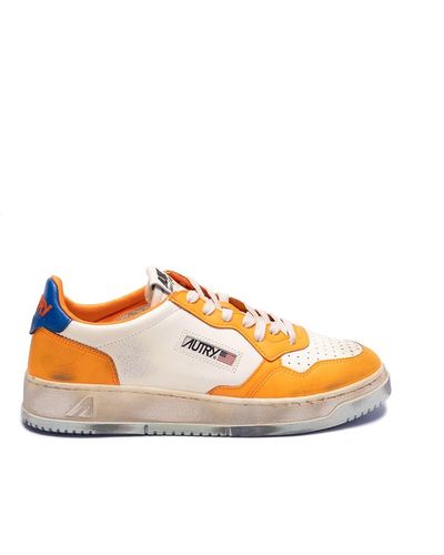 Autry `Sup Vint Low` Leather Sneakers - Orange