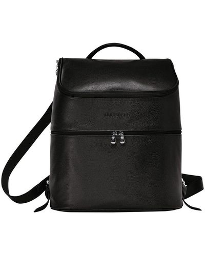 Longchamp `le Foulonné` Medium Backpack - Black