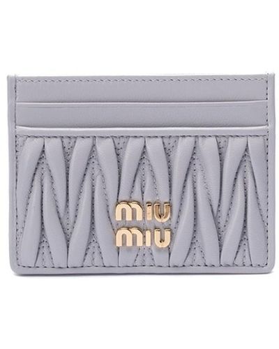 Miu Miu Matelassé Nappa Leather Card Holder - White