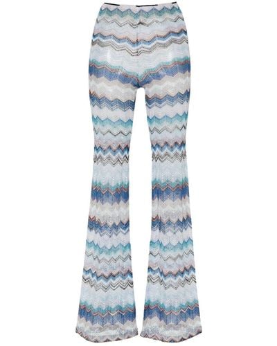 Missoni Crochet-knit Flared Trousers - Blue