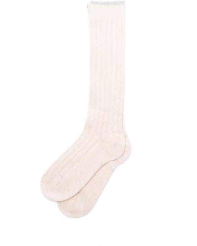 Brunello Cucinelli Rib Knit Socks - White