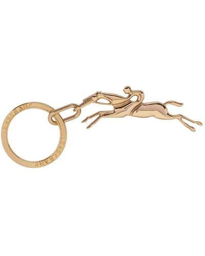 Longchamp `Metal Horse` Key Ring - Metallizzato