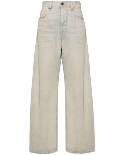 DIESEL `1996 D-Sire` 5-Pocket Wide Leg Jeans - White
