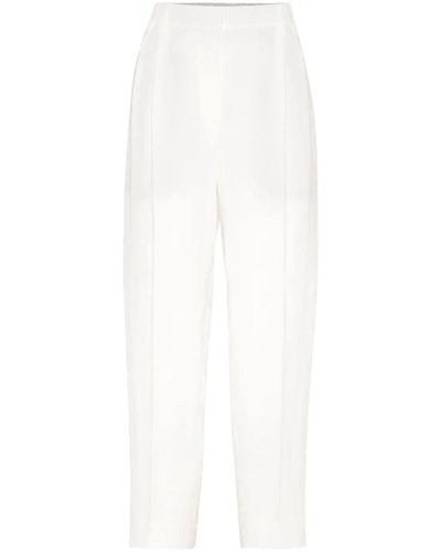 Brunello Cucinelli High-waist Cropped Pants - White