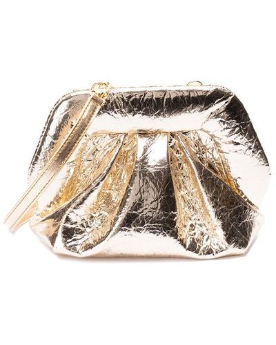 THEMOIRÈ `Gea Pineapple Fabric` Clutch Bag - Metallic