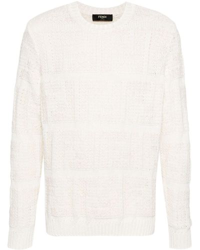 Fendi Ff Chunky-Knit Sweater - White