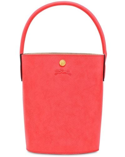 Longchamp `Epure` Small Bucket Bag - Red