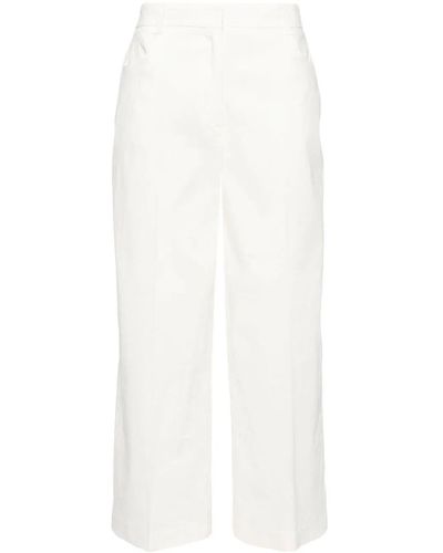 Pinko Protesilao Linen Blend Cropped Pants - White