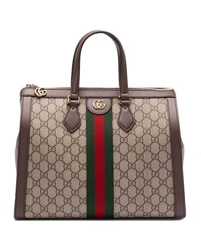 Gucci `Ophidia Gg` Medium Tote Bag - Brown