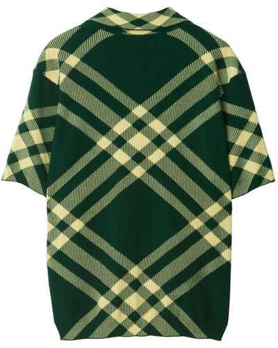 Burberry Polo in misto lana a quadri - Verde