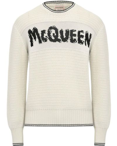 Alexander McQueen Jumper With Logo - White