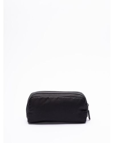 Prada `Re-Nylon` And Saffiano Leather Pouch - Nero