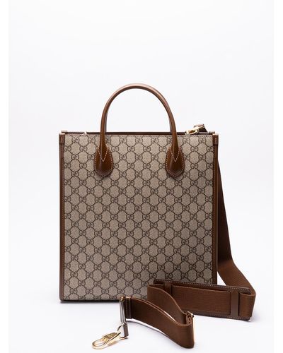 Gucci Borsa shopping con GG misura media - Marrone