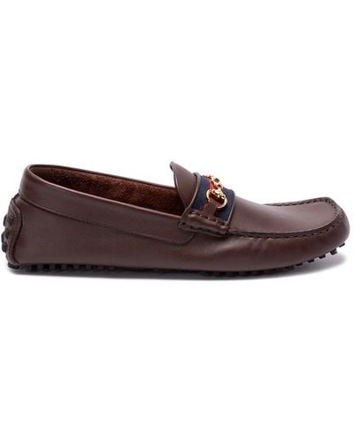 Gucci Loafers With `Web` - Brown