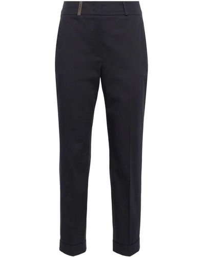 Peserico High-waist Cropped Trousers - Blue