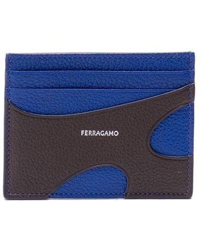 Ferragamo `Cut Out` Credit Card Case - Blue