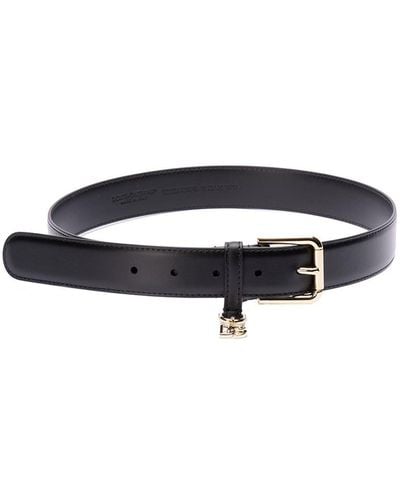 Dolce & Gabbana ` Sicily` Logo Belt - Black