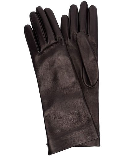 Saint Laurent Short Leather Gloves - Black