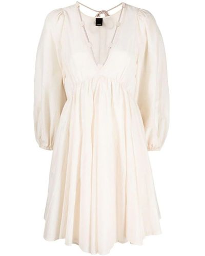 Pinko Poplin Mini Dress - White