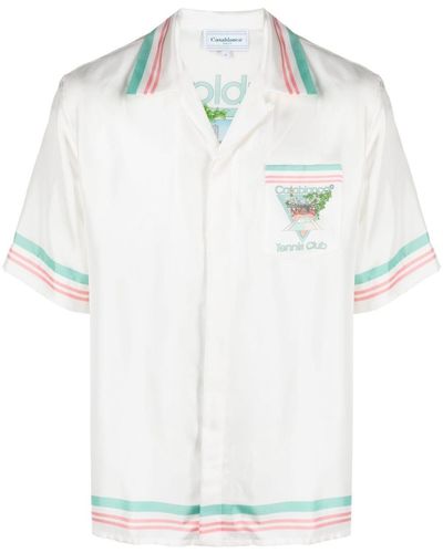 Casablancabrand Logo Silk Shirt - White