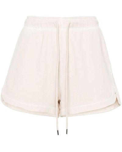Pinko Logo-print Cotton Shorts - Natural