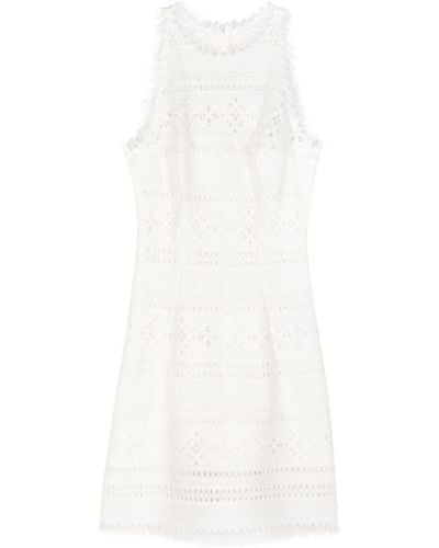 Ermanno Scervino Fringed Knitted Mini Dress - White