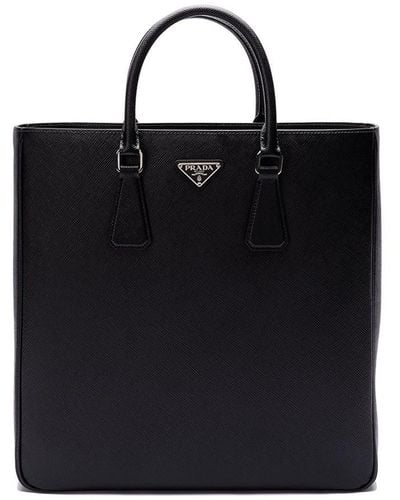 Prada Leather Shopping Bag - Black