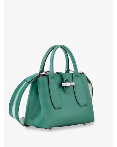 Longchamp `Roseau Box` Medium Handbag - Verde