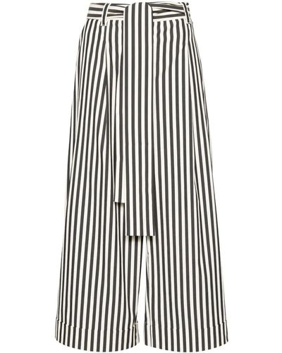 Twin Set `actitude` Cropped Palazzo Trousers - White