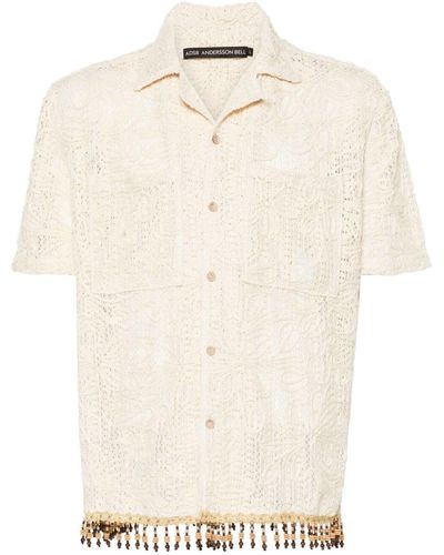 ANDERSSON BELL `Flower` Short Sleeve Shirt - Natural