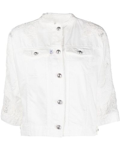 Ermanno Scervino Guipure Lace-detail Cropped Jacket - White