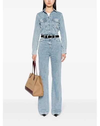 7 For All Mankind `Luxe Jumpsuit Morning Sky` Denim Jumpsuit - Blu