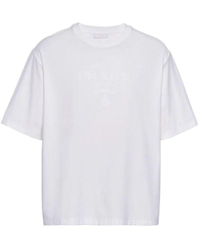 Prada Jersey T-Shirt With Logo - White