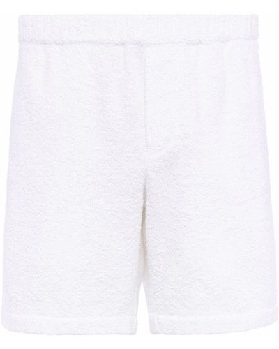Prada Logo-plaque Terry-cloth Shorts - White
