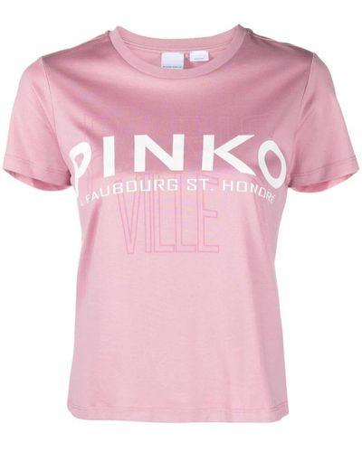 Pinko Logo-print Cotton T-shirt - Pink