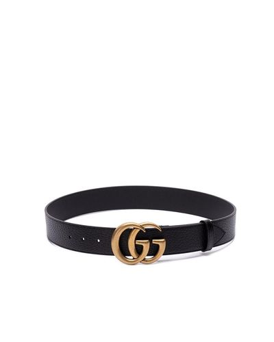 Gucci Wide Belt With `Double G` Buckle - White