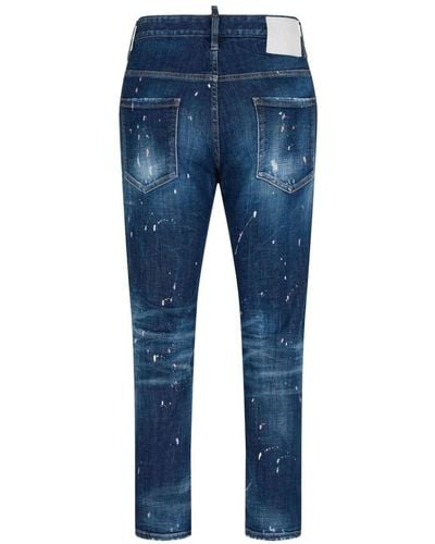 DSquared² Jeans slim con stampa - Blu