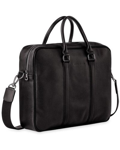 Longchamp `le Foulonné` Medium Briefcase - Black