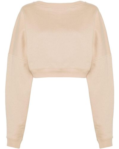 Saint Laurent Crop Sweatshirt - Natural