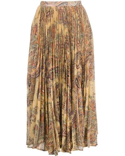Etro Printed Midi Skirt - Natural