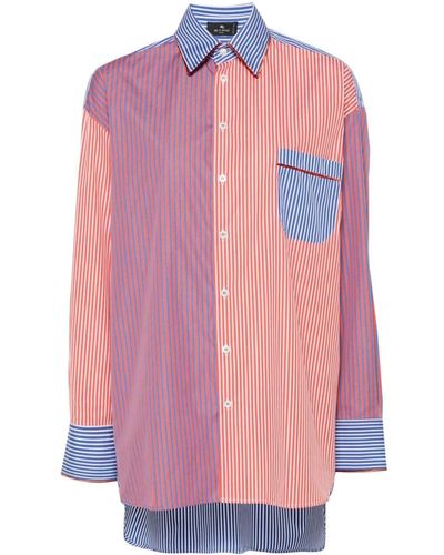 Etro Stripe-pattern Cotton Shirt - Pink