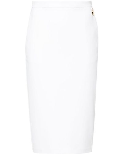 Elisabetta Franchi Crepe-textured Midi Shirt - White
