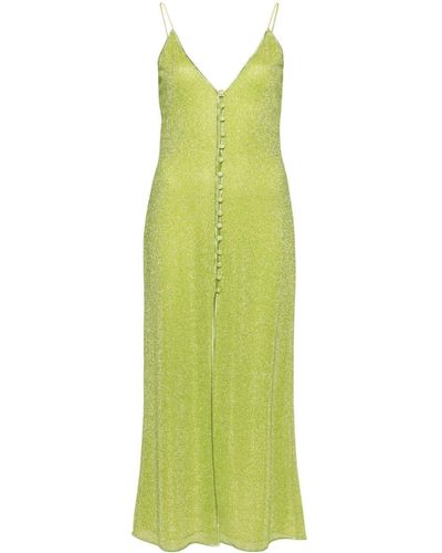 Oséree Lime Lurex Midi Dress - Green